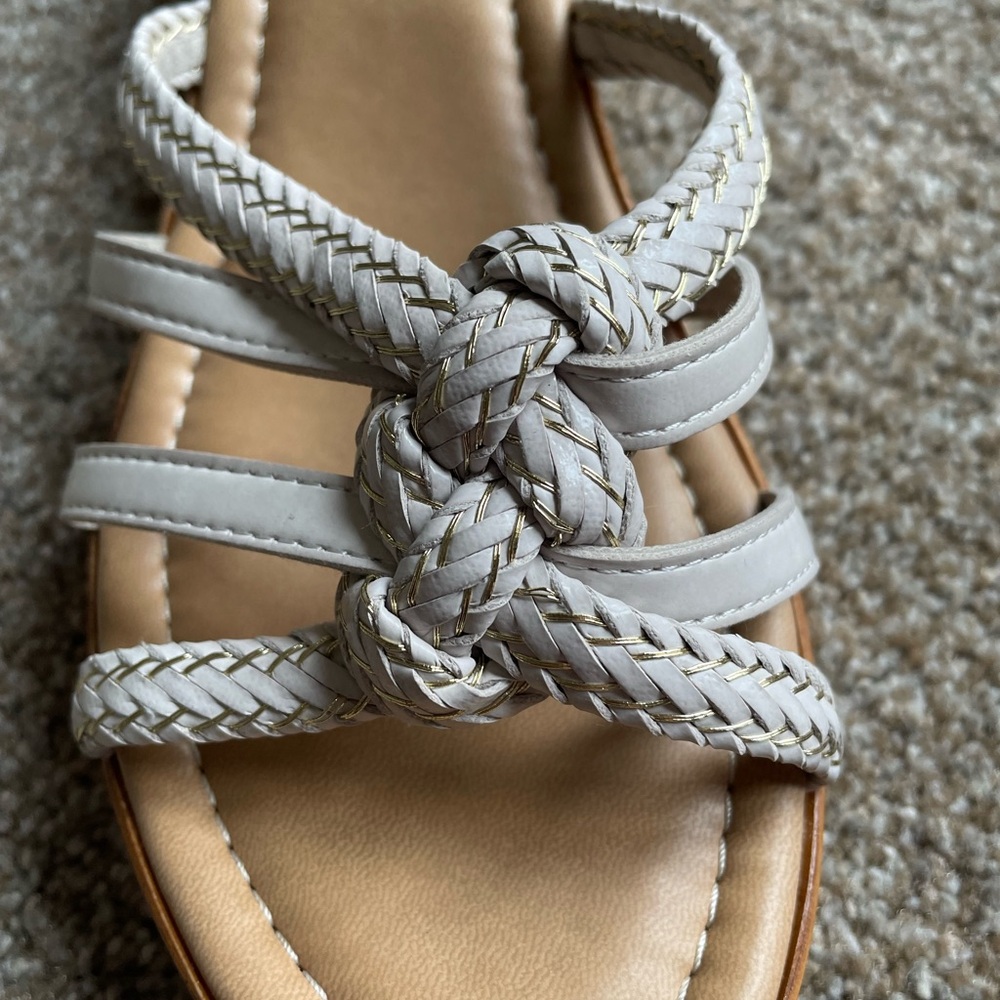 Tuscany by Easy Street Made in Italy Women's Wedge Sandals -white Size 8.5M - Picture 7 of 9